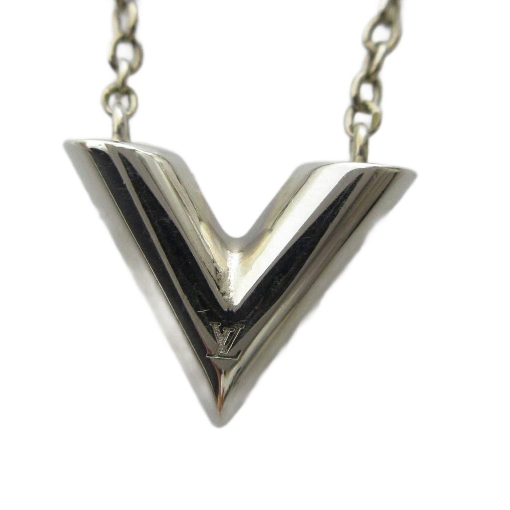 ルイヴィトン LOUIS VUITTON M63197 ネックレス エセンシャル V モノグラム LV アクセサリー ペンダント ロゴ シルバー色 ■GY18 /MQ ■OH