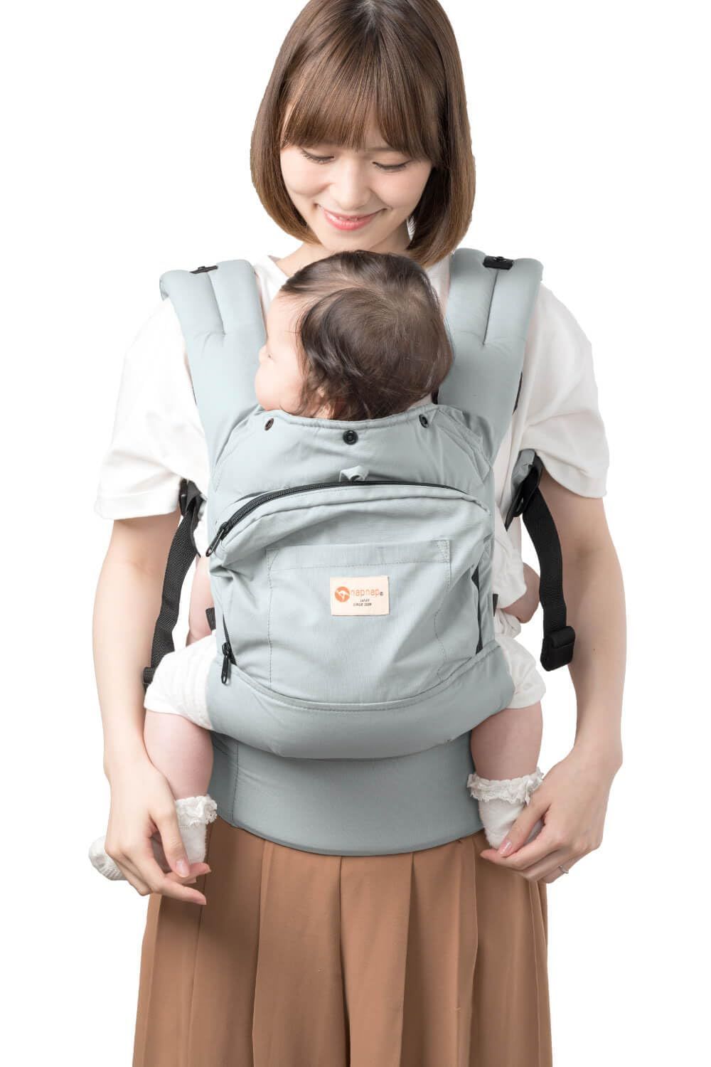 【人気商品】(ブルーグレー) BASIC（ベーシック） ベビーキャリー オールシーズン 暑さ対策 おんぶ 抱っこ おんぶ紐 だっこひも 抱っこ紐 napnap（ナップナップ） 11,495円