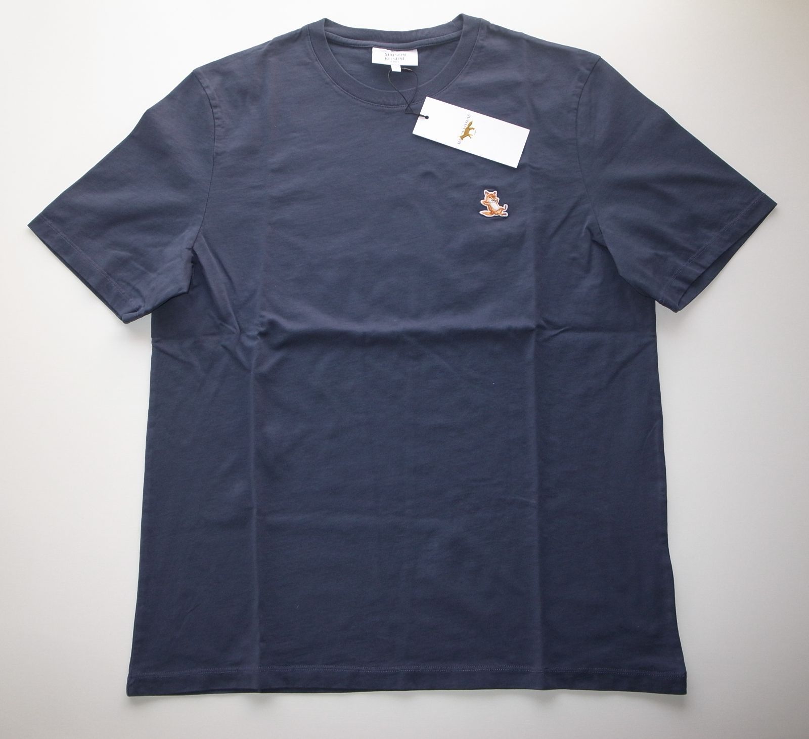 maison kitsune CHILLAX FOX PATCH tシャツ sizeL navy ネイビー ink blue