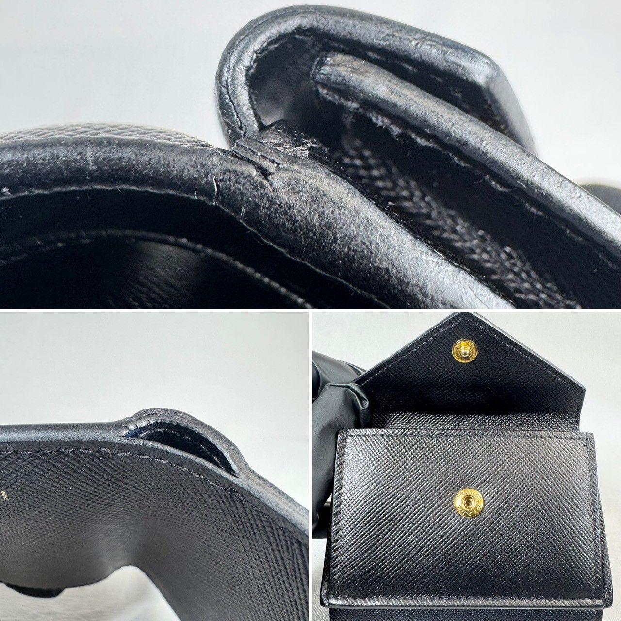 美品】PRADA プラダ サフィアーノ タイニー コンパクト Wホック 三