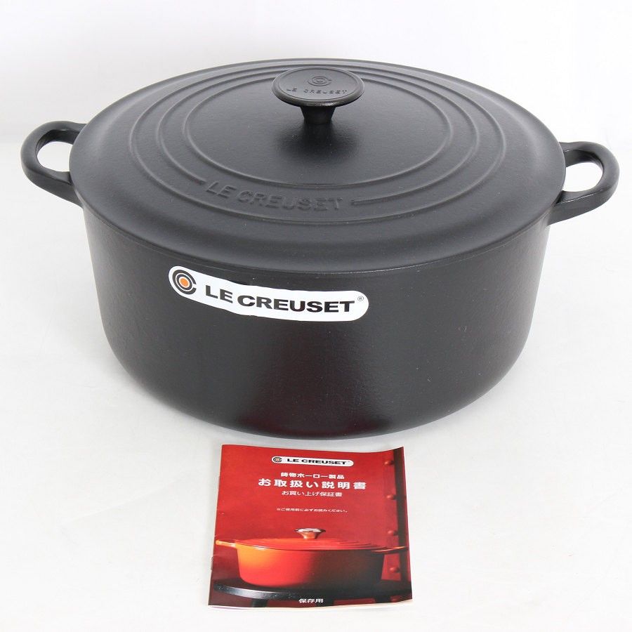 ル・クルーゼ シグニチャー ココット・ロンド 28cm マットブラック ホーロー鍋 両手鍋 Le Creuset 本体