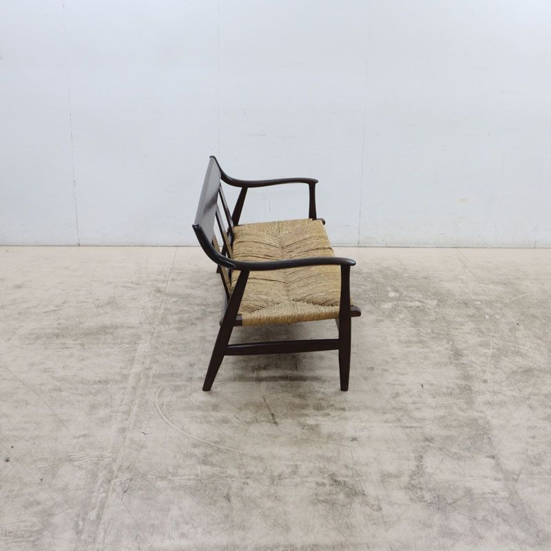 松本民芸家具 Rush-seated chair ラッシチェア 77型 曲肘椅子 3