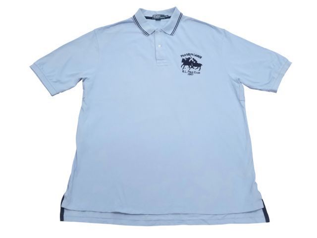 ポロ ラルフローレン POLO Ralph Lauren 半袖 ポロシャツ 無地 ライトブルー メンズ 2XLサイズ アパレル ファッション トップス