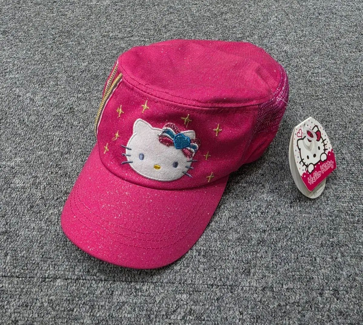 ハローキティ ピンク グリッター ギャル キティコア Y2K デッドストック ウォークキャップ 帽子 54cm