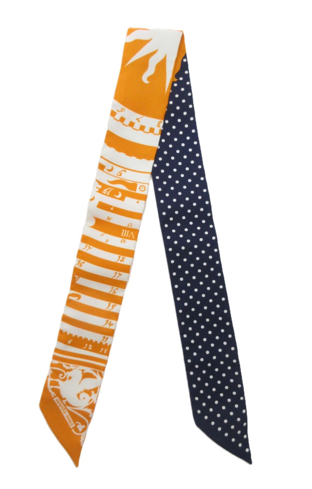 HERMES/エルメス　シルク　ツイリー　「ASTROLOGIE　A　POIS」　占星術　シルクスカーフ　【中古】