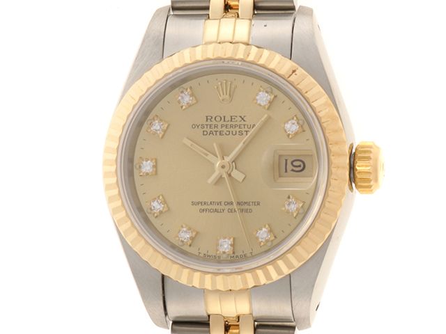 ROLEX ロレックス ウォッチ デイトジャスト 時計 69173G 腕時計 イエローゴールド/ステンレススチール シャンパン レディース【中古】431