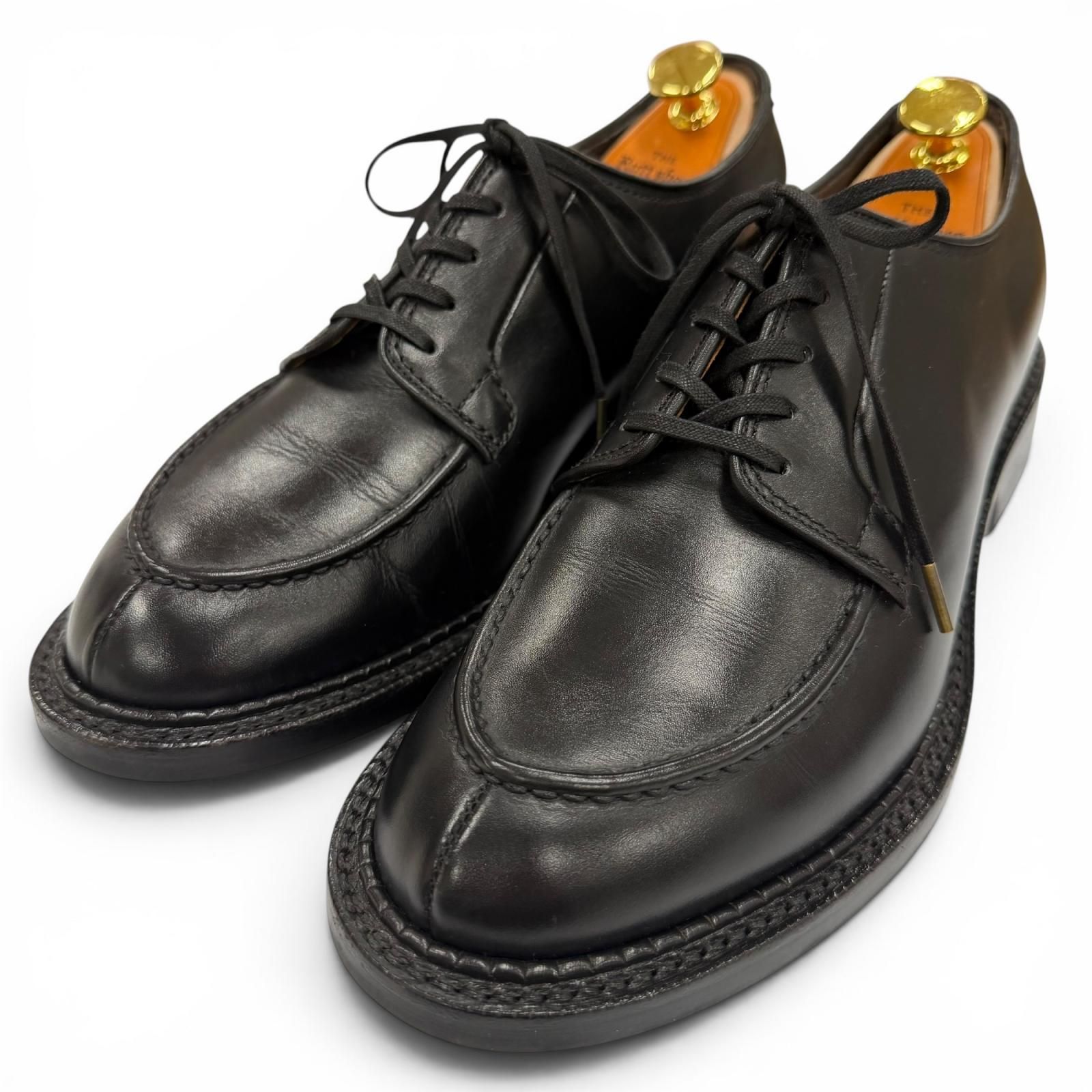美品▼The Ruttshoes & Co. ラッドシューズ RIDLEY 168Mラスト Uチップ レースアップ レザーシューズ ブラック 7.5 メンズ 箱付き