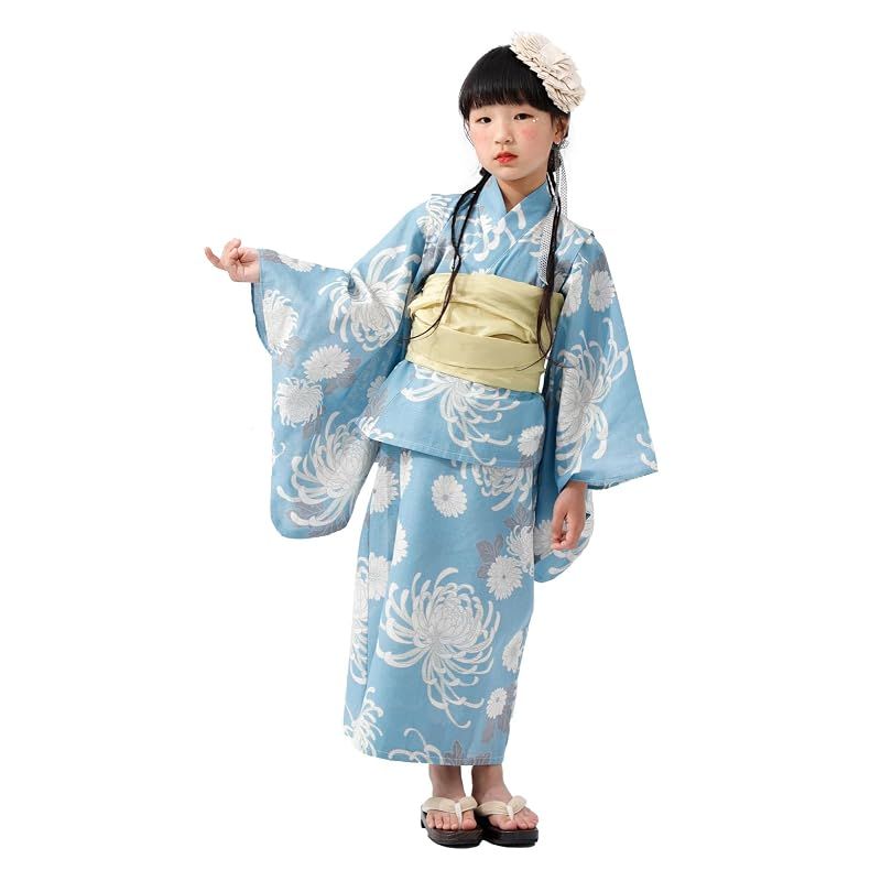 子ども 浴衣 セパレート 女の子 へこ帯 2点セット たゆたふ 簡単 2WAY キャミワンピ ワンピース セパレート浴衣 綿100 兵児帯 L(145cm) パステル 乱菊柄