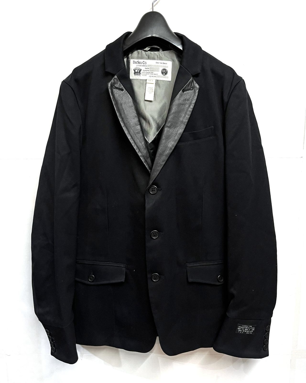DIESEL｜ディーゼル レザーラペル 切替 テーラードジャケット