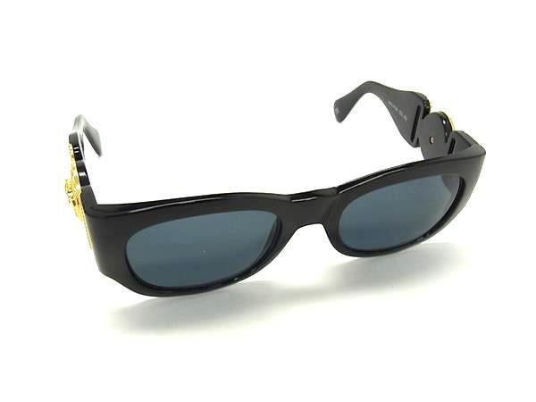 GIANNI VERSACE ジャンニ ヴェルサーチェ サングラス メデューサ MOD.413/A ブラック ゴールド レンズ クリアネイビー系 プラスチック ユニセックス 美品