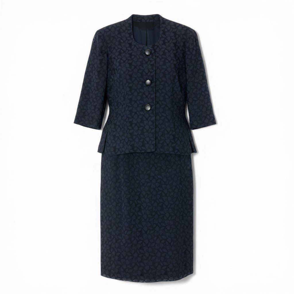86d9 GIVENCHY ジバンシー フラワーレース セットアップ サイズ10 ネイビー Flour Lace Setup 女性服t18r