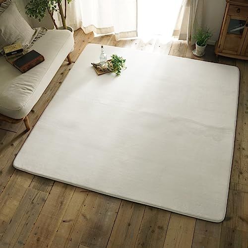 グラムスタイル ラグ カーペット 洗える 厚手 低反発 撥水 1畳 95×140cm スーパームートプラス スノー ホワイトｍａ