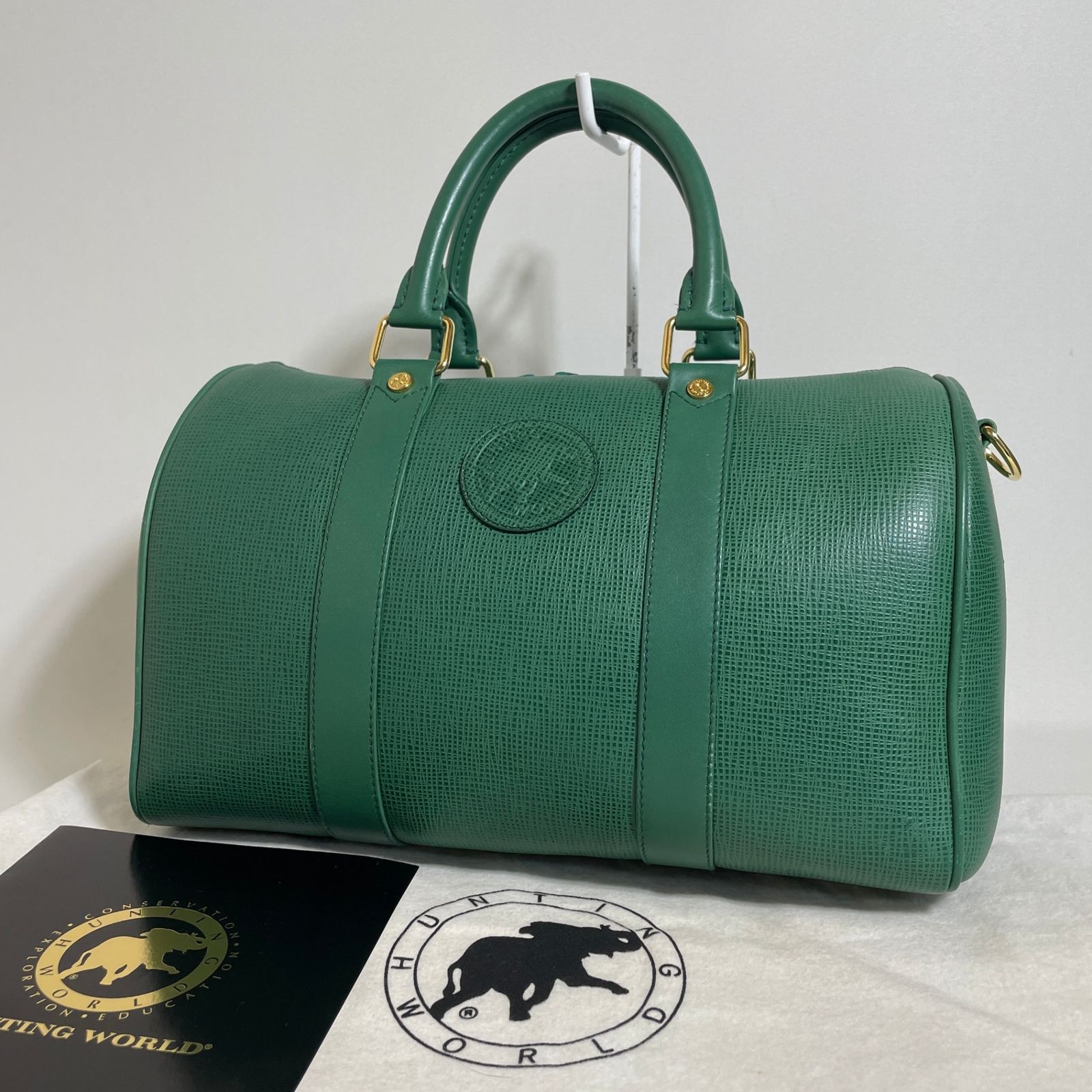 2605-298｜美品｜ハンティングワールド ボストンバッグ レザー