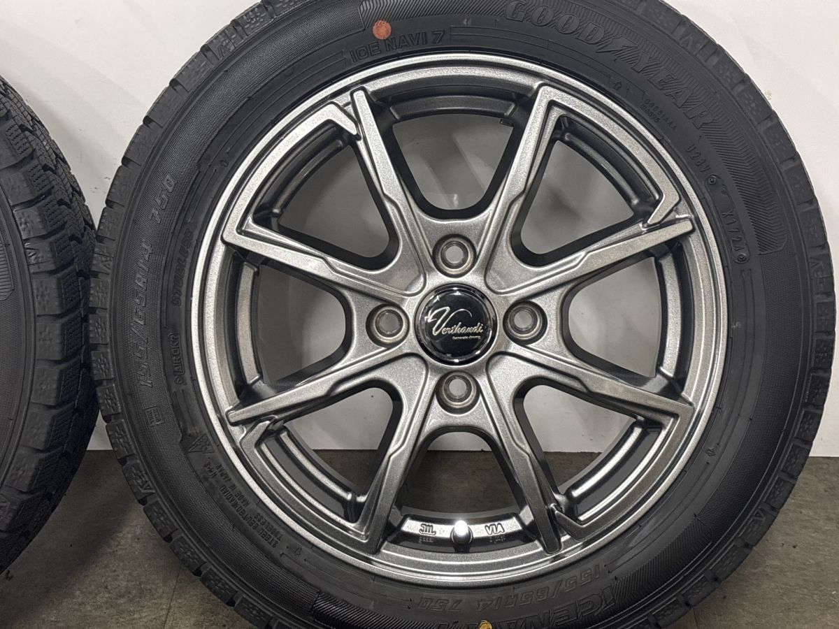 バリ溝 美品】Verthandi 14in 4.5J +45 PCD100 グッドイヤー アイス