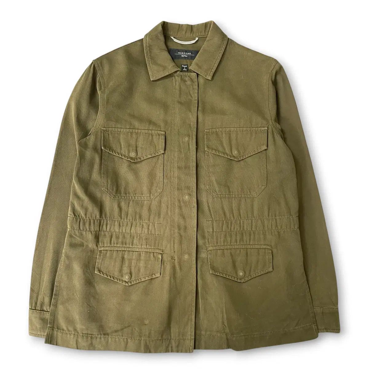 ウィークエンド マックスマーラ オリーブカーキ コットン GABARDINE フィールド ジャケット M
