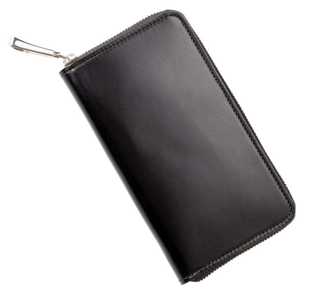 [キプリス] CYPRIS オイルシェル コードバン ＆ ヴァケッタレザー スマートフォン ケース カード 収納付き 縦150ｍｍまで対応 革 レザー レーデルオガワ 父の日 ギフト プレゼント 誕生日 彼氏 ブラック 5467