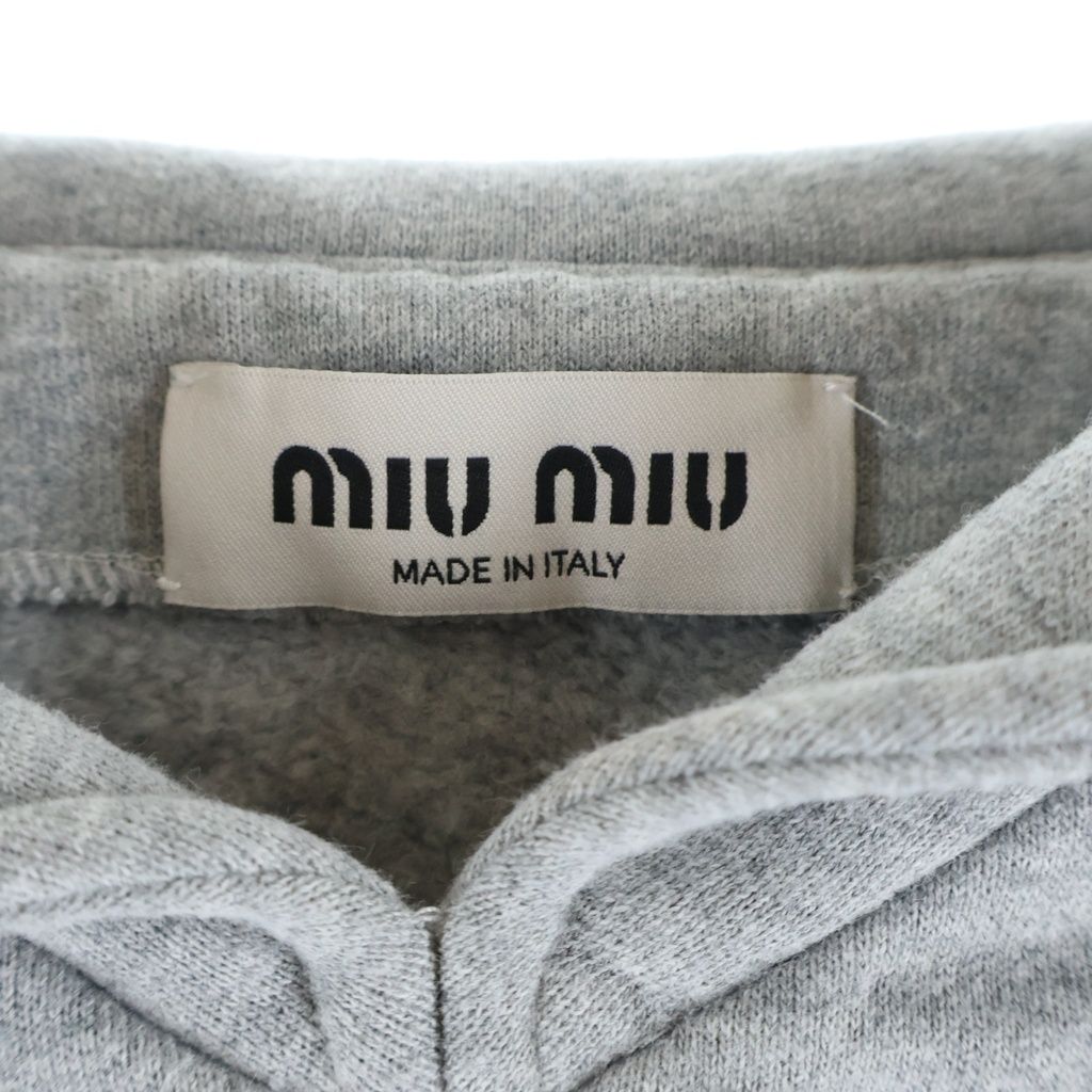 レディース miumiu スウェット クロップドトレーナー ロゴプリント