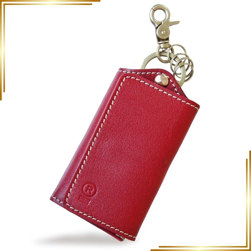 【新品】 [ポルコロッソ] キーケース スマートキー カード入れ付き 本革 栃木レザー スマートキーケース キーホルダー ブランド 日本製 赤 レディース 革 レザー [sokunou]