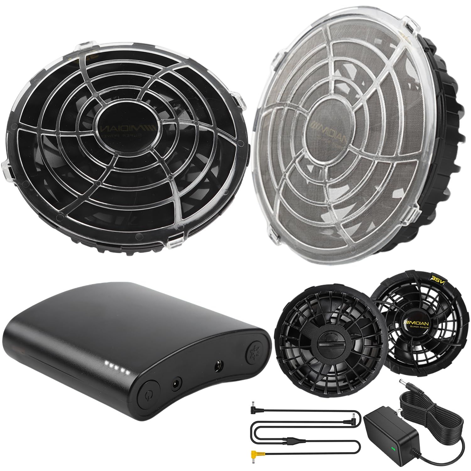 【新品】空調作業服 ベスト用 ファンバッテリーセット【ペルチェ対応 体感-16℃ 35V 水洗可 節電 消臭】ファンフィルター付き 作業服用 763ca8af