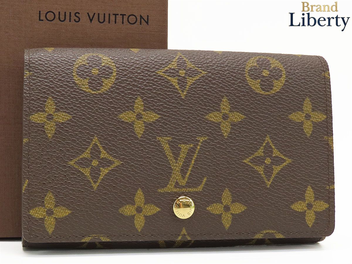 【未使用】ルイヴィトン LOUIS VUITTON モノグラム ポルトモネ ビエ トレゾール L字ファスナー 二つ折り財布 ダークブラウン PVC レザー M61730
