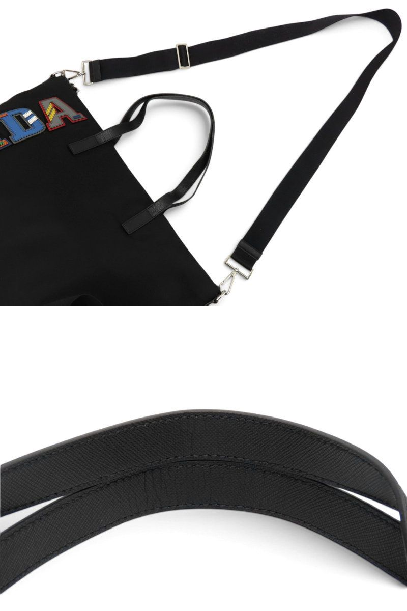 美品】プラダ PRADA ナイロン キャラクター サフィアーノ 2WAY トート