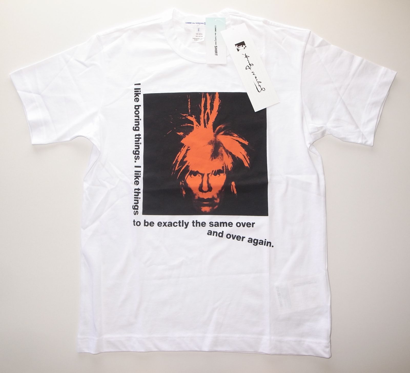 commme des garscons shirt コムデギャルソン Tシャツ sizeS アンディ・ウォーホル