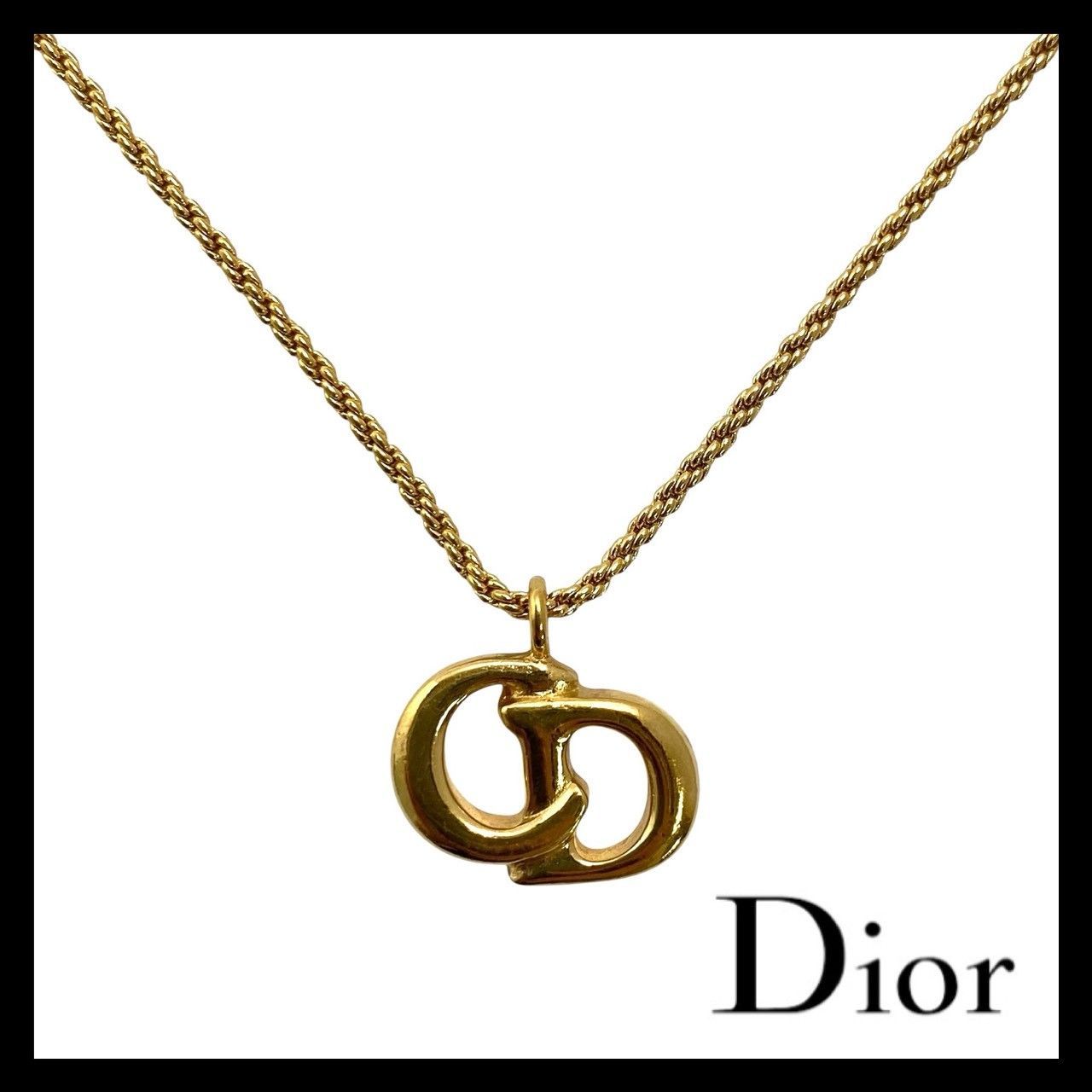 Dior】CDロゴ ネックレス ゴールド/金 カラー ペンダント ヴィンテージ