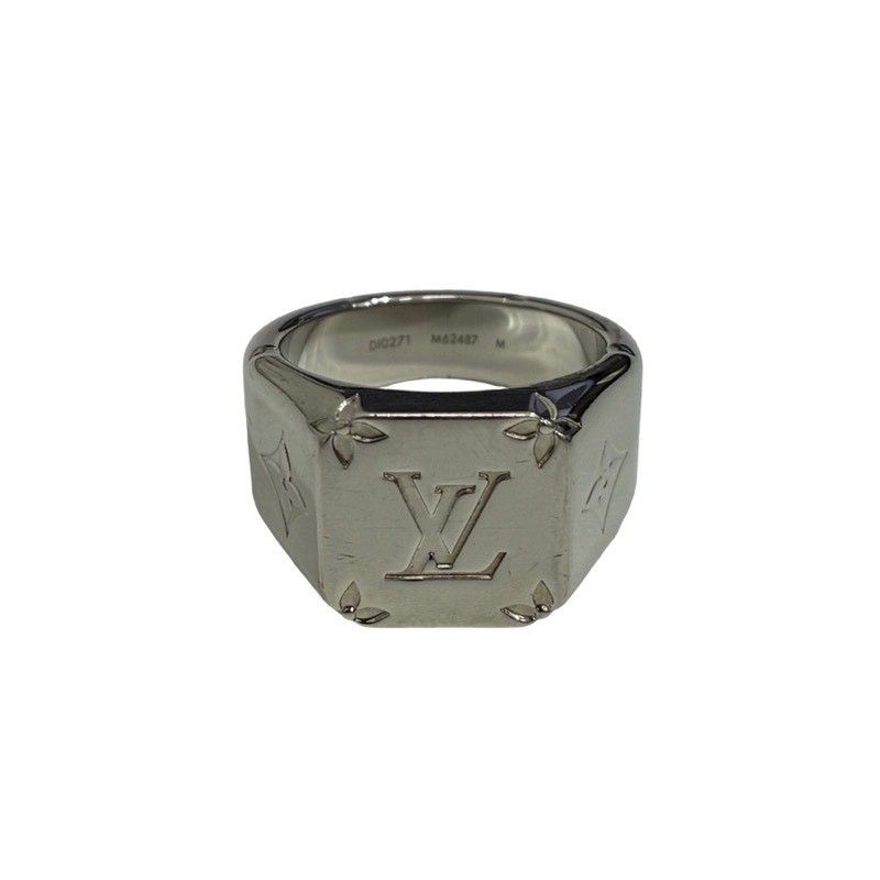 LOUIS VUITTON ルイヴィトン シグネットリング M62487 モノグラム 表記サイズM シルバー アクセサリー メンズ 【中古】 52606K342 13,860円