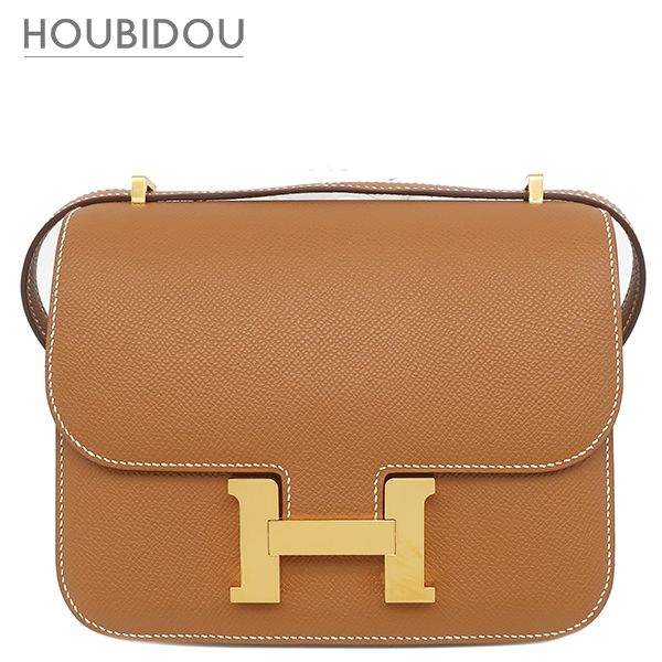 エルメス HERMES ショルダーバッグ コンスタンス3 ミニ ミロワール ヴォーエプソン ゴールド ゴールド金具 茶 B 【箱】【中古】
