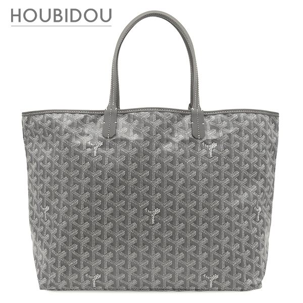 ゴヤール GOYARD トートバッグ サンルイPM PVCコーティングキャンバス ゴヤールディンキャンバス シュヴロッシュカーフスキン グレー シルバー金具 新品 未使用 リバーシブル ヘリンボーン 【保存袋】【中古】