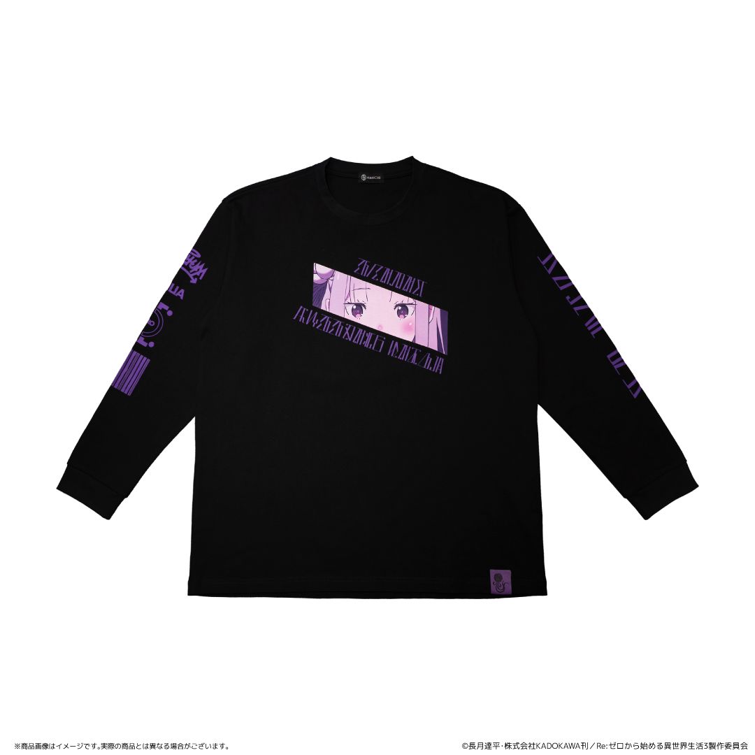 【Smarprise】Re：ゼロから始める異世界生活_Mサイズ_AMICIS エミリアロングTシャツ 黒