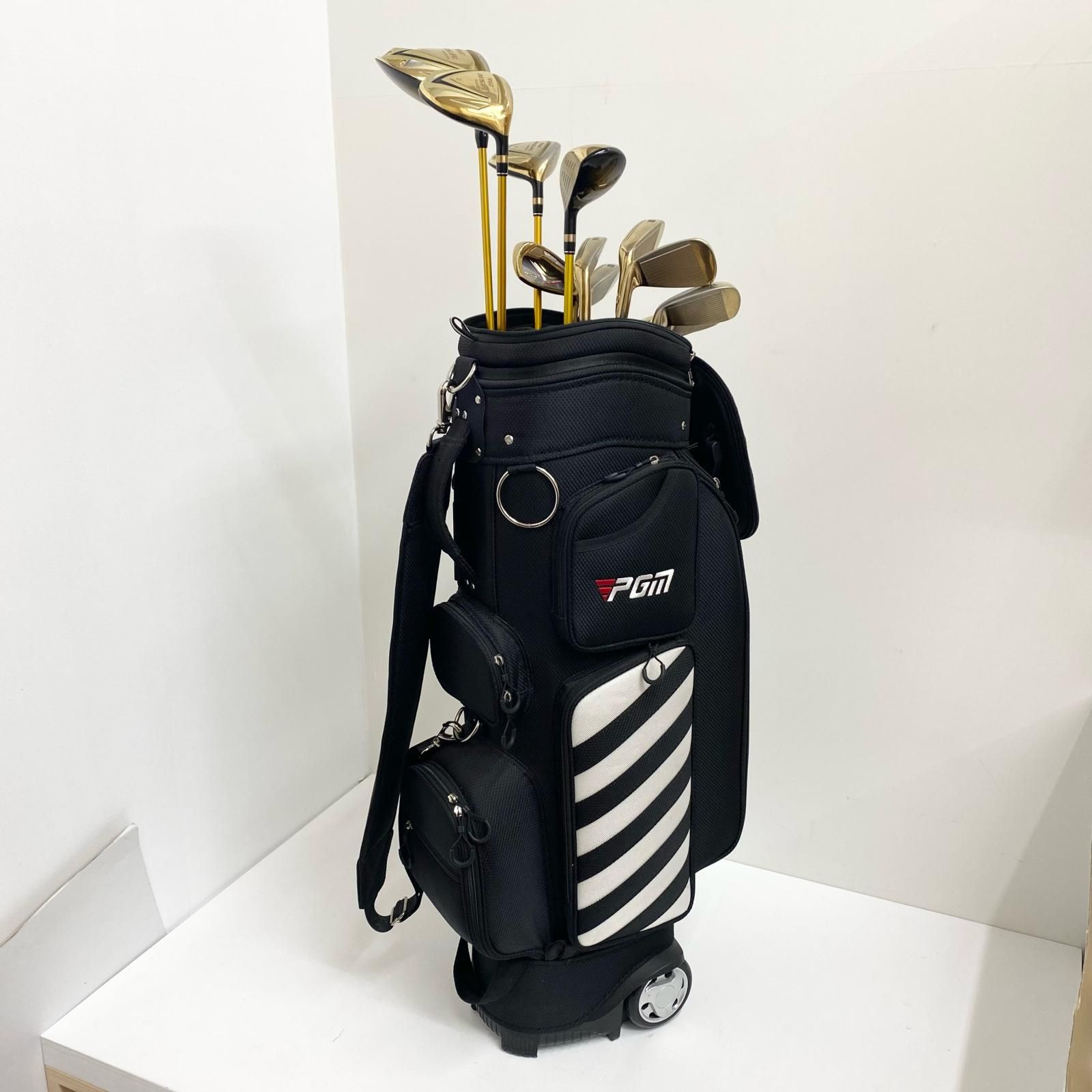 PGM GOLF/ゴルフ キャリー付 キャディバッグ【ブラック】展示品！ ゴルフ PGM/ゴルフ キャリー付 キャディバッグ【ブラック】展示品！