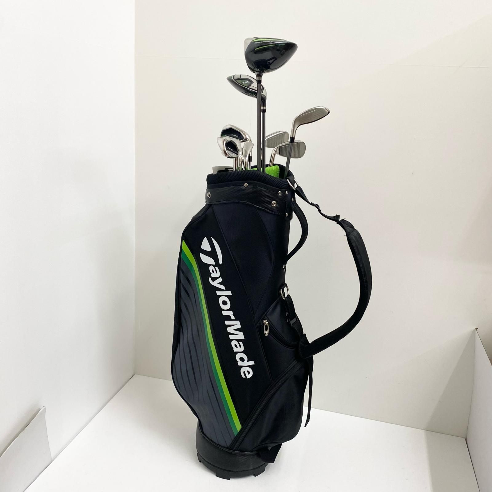 【加古川店】 中古 TaylorMade | テーラーメイド キャディバッグ RBZ SEED LITE キャディバッグ+クラブ10本ｾｯﾄ 1W,5W,5U.6-9.P.S.PT　フレックスS フード・ヘッドカバー付属 【427】