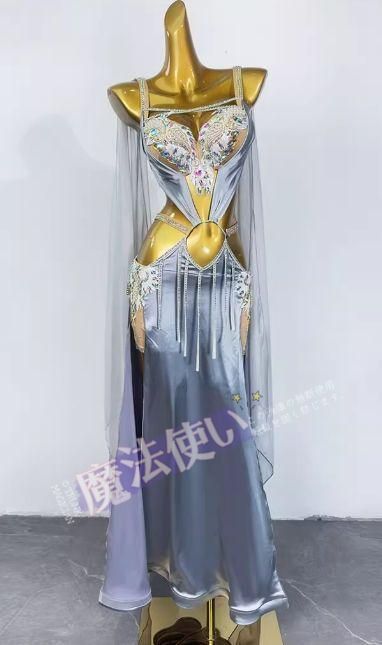 ベリーダンス オリエンタル衣装 シルバー セットアップ オーダーメイド CWF629P050 14,051円