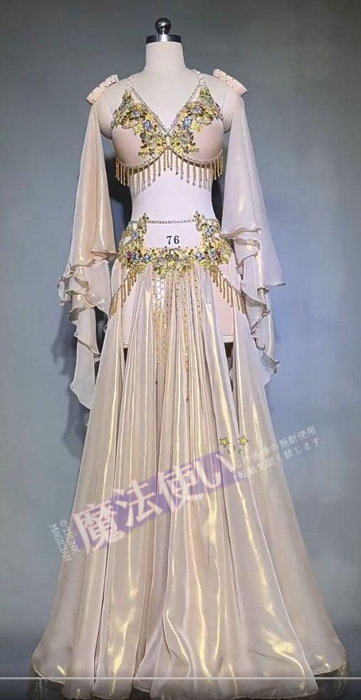 ベリーダンス衣装 セットアップ シャンパン ブラスカート オーダーメイド CWF629P043