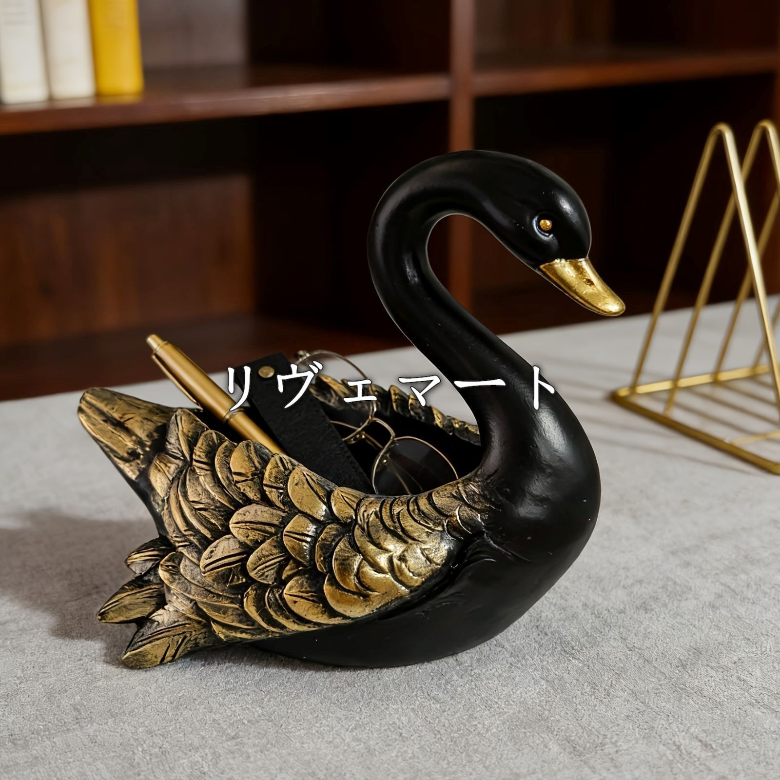 小物入れ 鍵置き 置物 インテリアトレイ オブジェ 黒い白鳥 スワン 高級感 樹脂 玄関 鍵 収納ボックス 雑貨 インテリア オシャレ 可愛い 棚装飾 ホームデコレーション