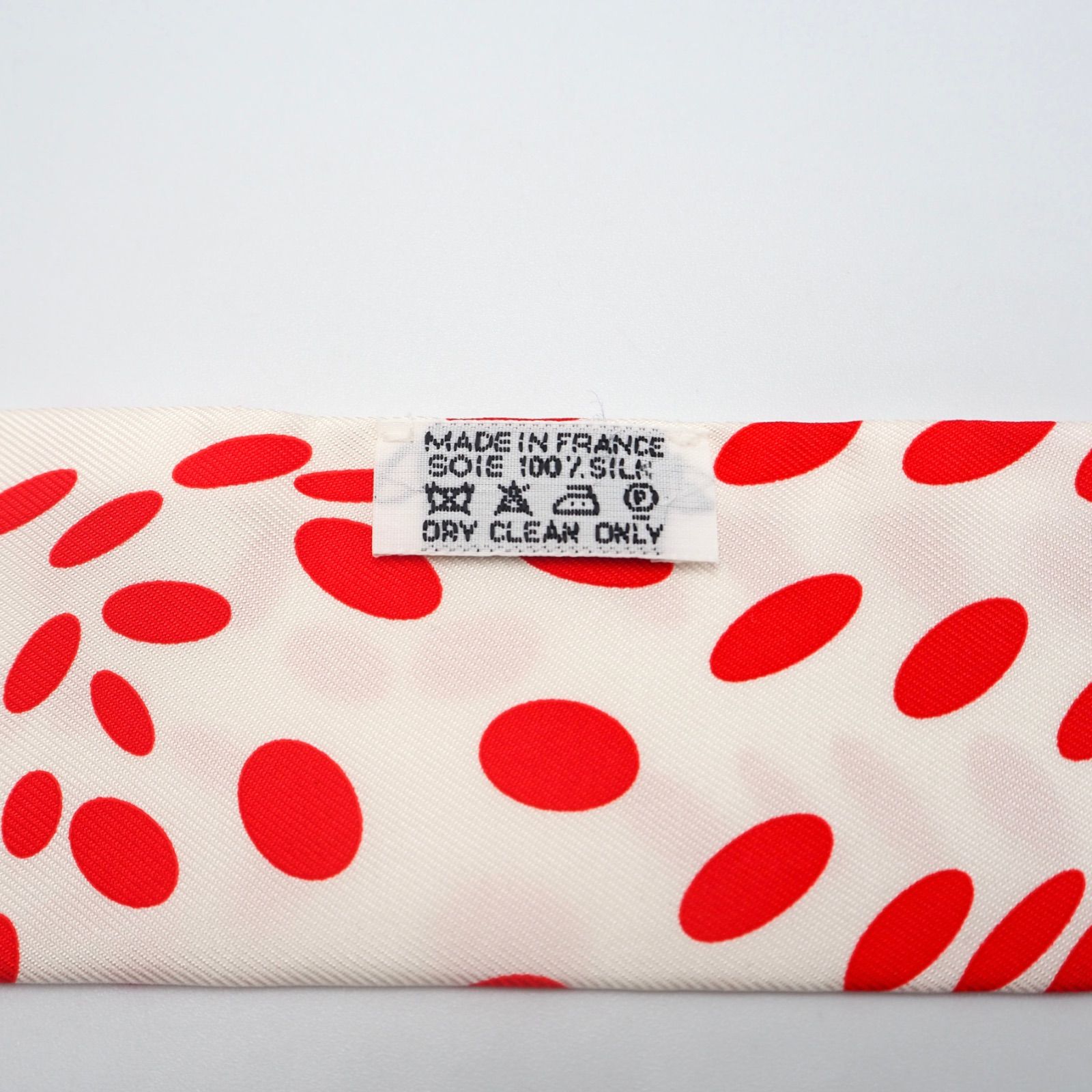 美品】HERMES ドット柄 ツイリー スカーフ Hola Flamenca レッド