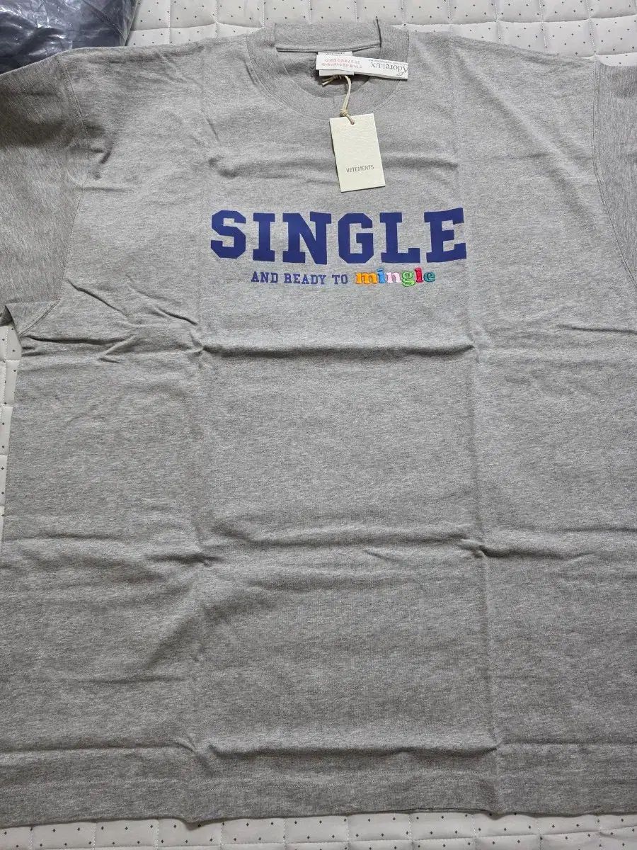 VETEMENTS / 22ss Single Grey Oversized Tシャツ / L