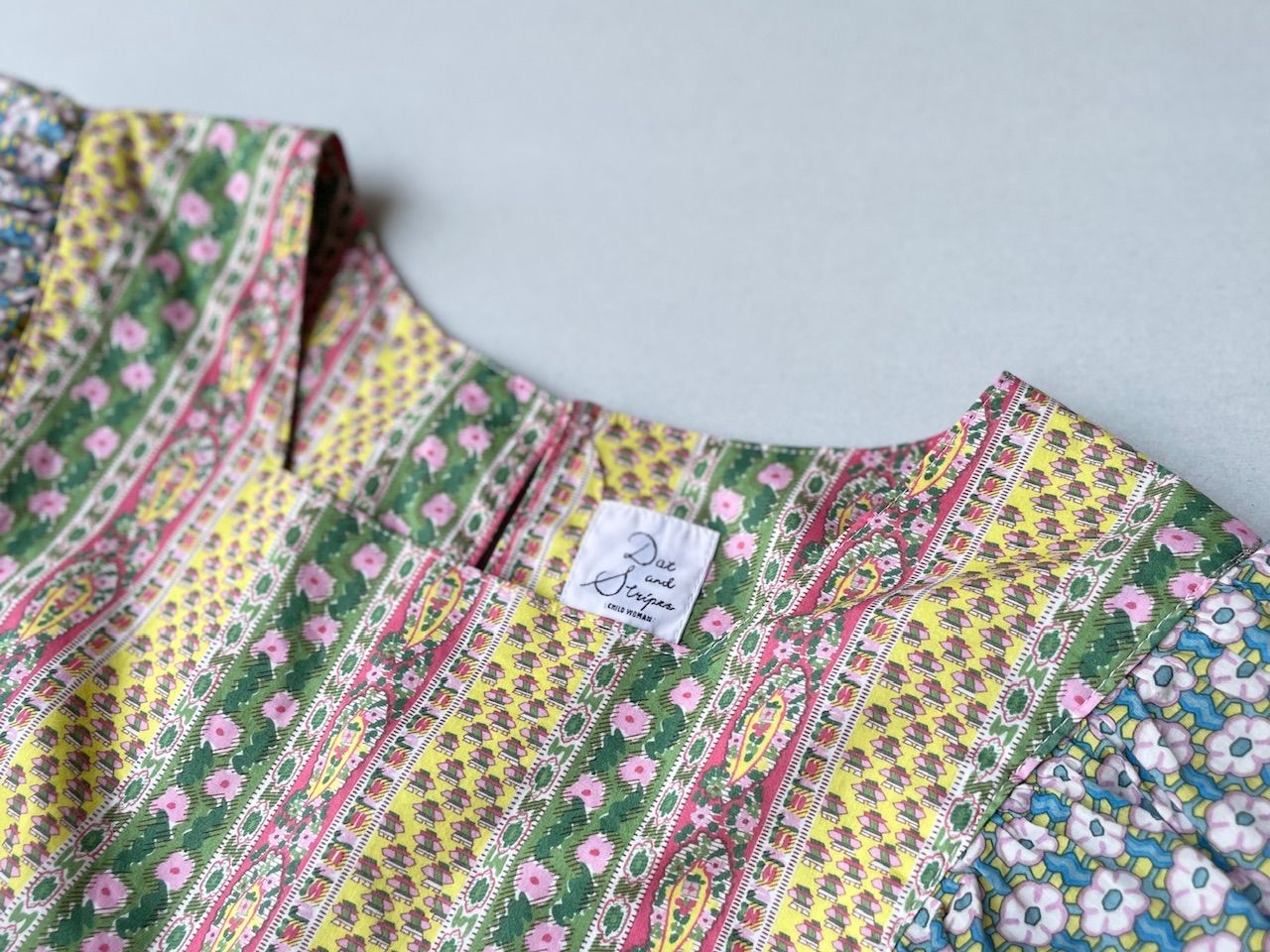 Dot＆Stripes CHILD WOMAN リバティプリント パッチワークブラウス