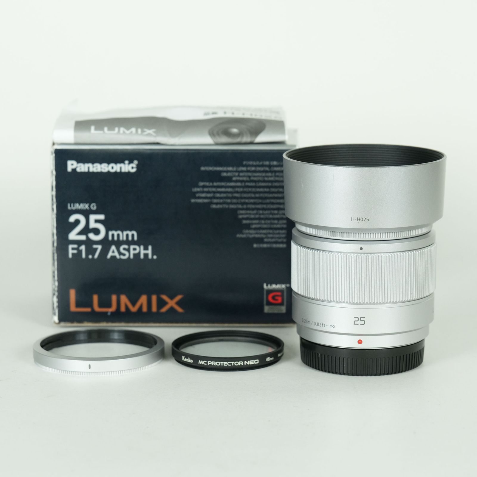 美品 | フィルター付] Panasonic LUMIX G 25mm F1.7 ASPH. [シルバー