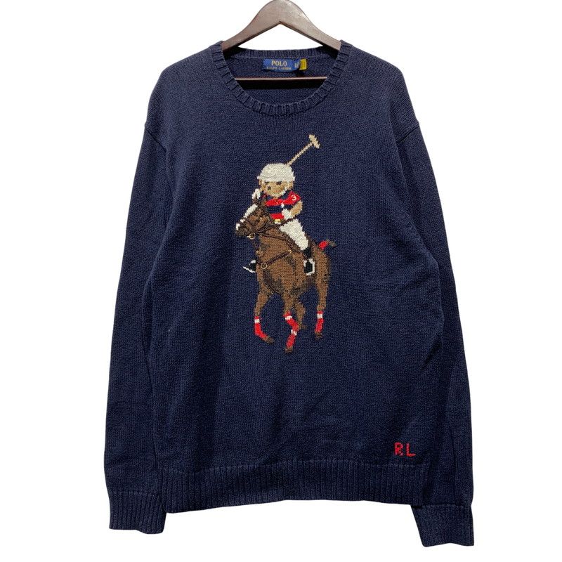 【中古品】 POLO RALPH LAUREN ポロ・ラルフローレン BEAR COTTON KNIT SHIRT ベア コットン ニット 長袖 【147-260629-as-10-izu】