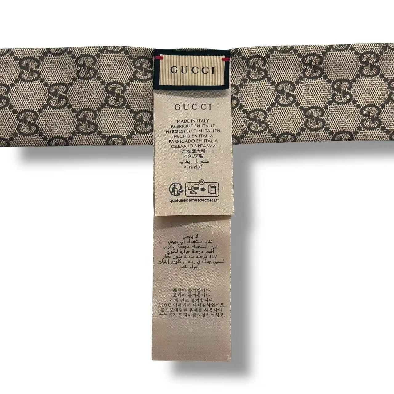 極美品 GUCCI グッチ ツイリー シルク スカーフ GGロゴ 花柄 ベージュ