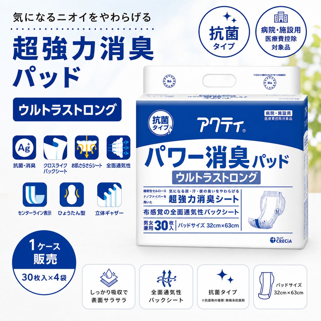 【アクティ】パワー消臭パッド　ウルトラストロング　1ケース