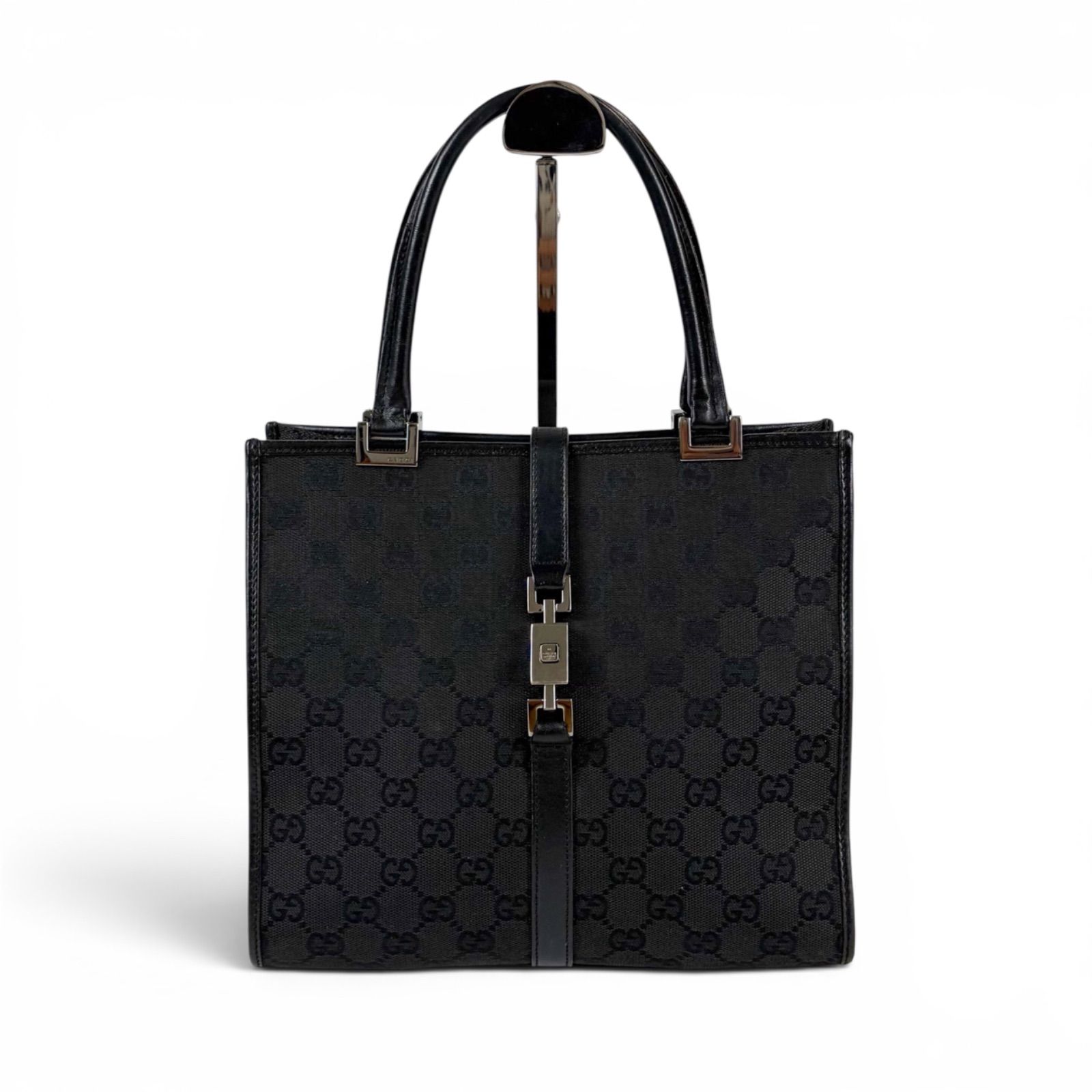 グッチ GUCCI GGキャンバス ジャッキーライン ミニトートバッグ ブラック 黒 01715