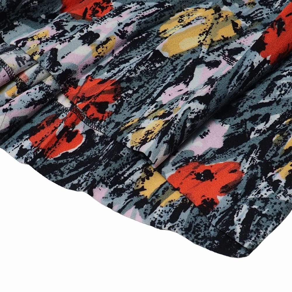 PRADA プラダ スカート サイズ40S フラワープリント プリーツスカート