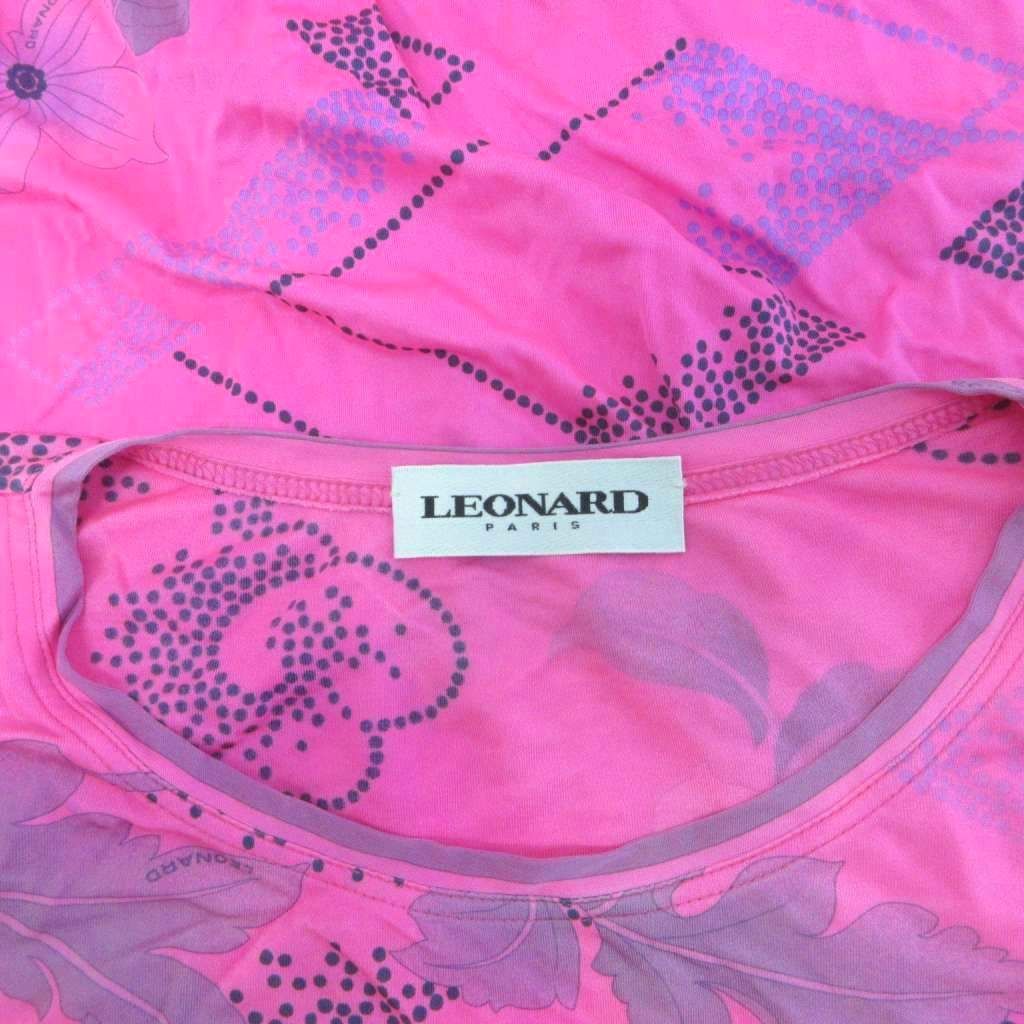 レオナール LEONARD シルクワンピース 長袖 ミモレ ロング 花柄 総柄