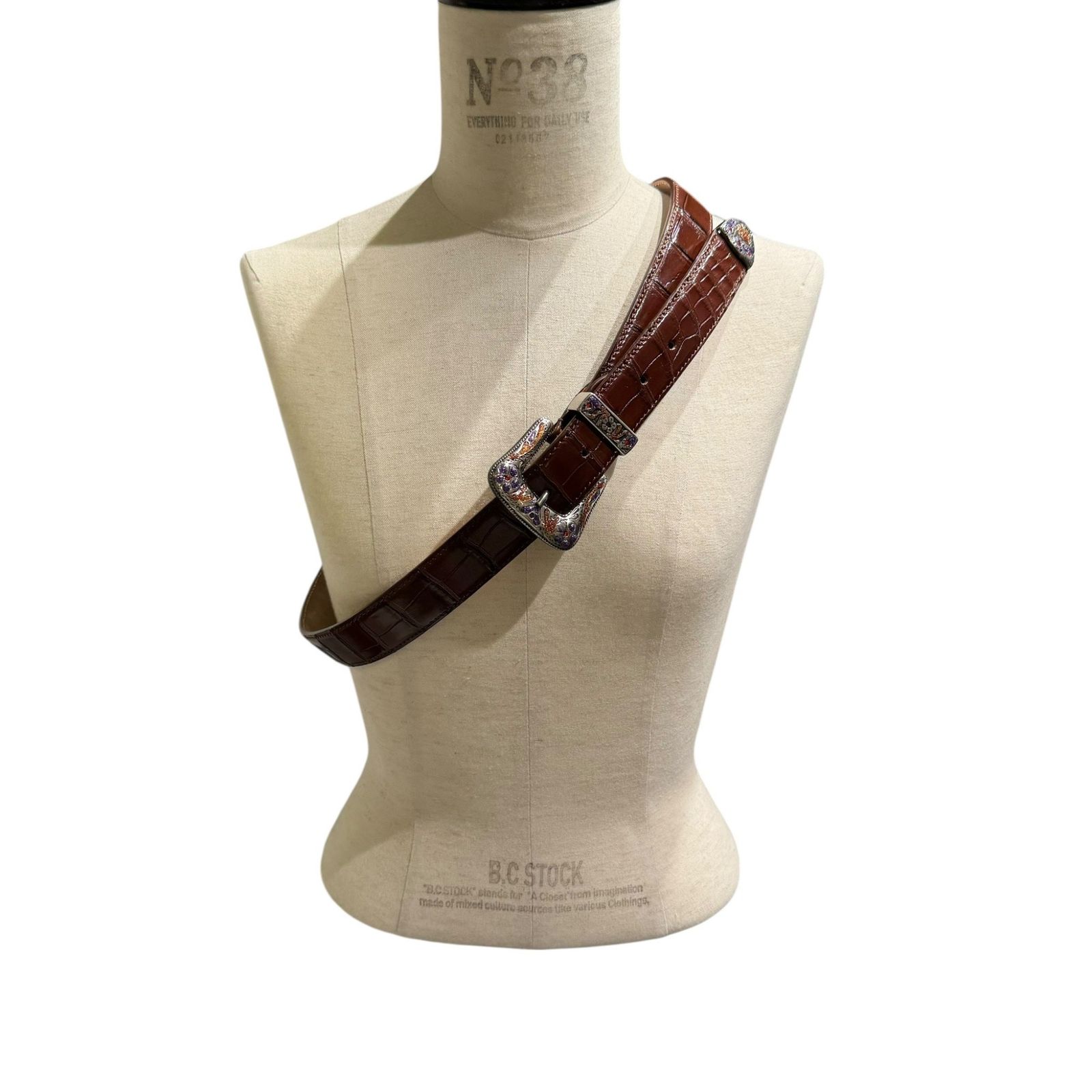 SABLE GENUINE ALLIGATOR BELTS 23099236000130 ブラウン 85