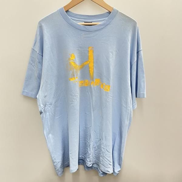 【中古】オールドSTUSSY　90s RICHARD MULDER PHOTO DESIGN プリントTee サイズXL 青[91]