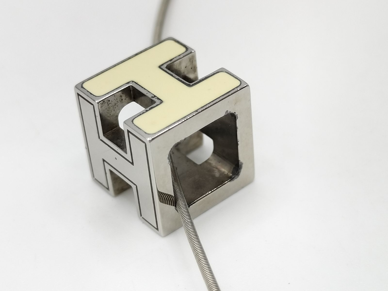 エルメス HERMES カージュドアッシュ Hキューブ ネックレス Hロゴ 