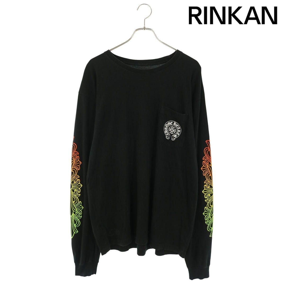 クロムハーツ CH L/S /1 袖フローラルサークルロゴプリント長袖カットソー メンズ XL